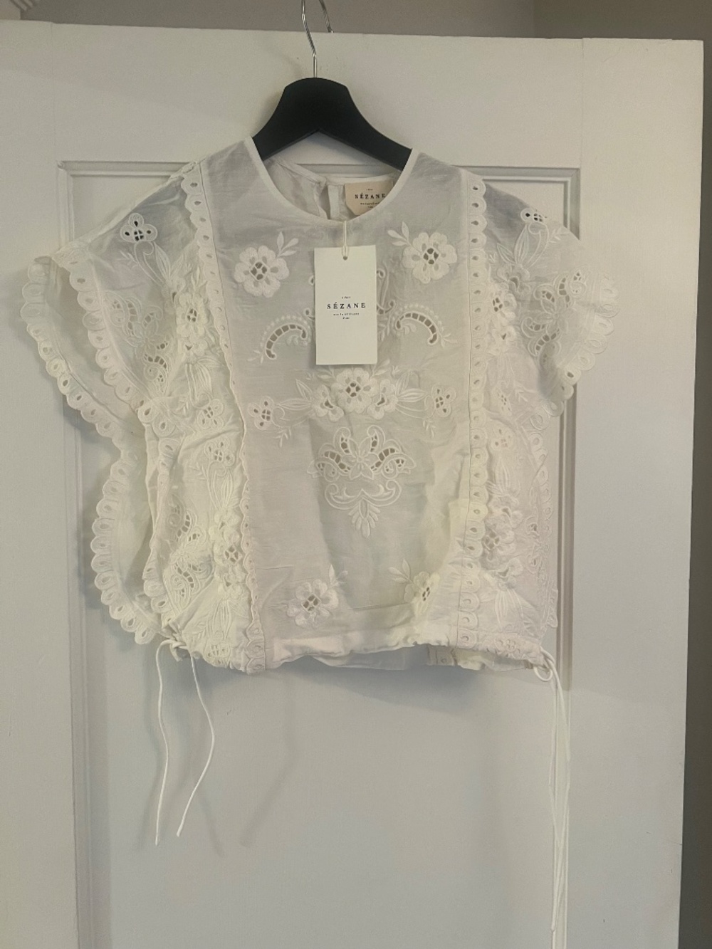 Sezane - Tamy Blouse - Embroidered Ecru - 38 - NWT - Picture 6 of 9